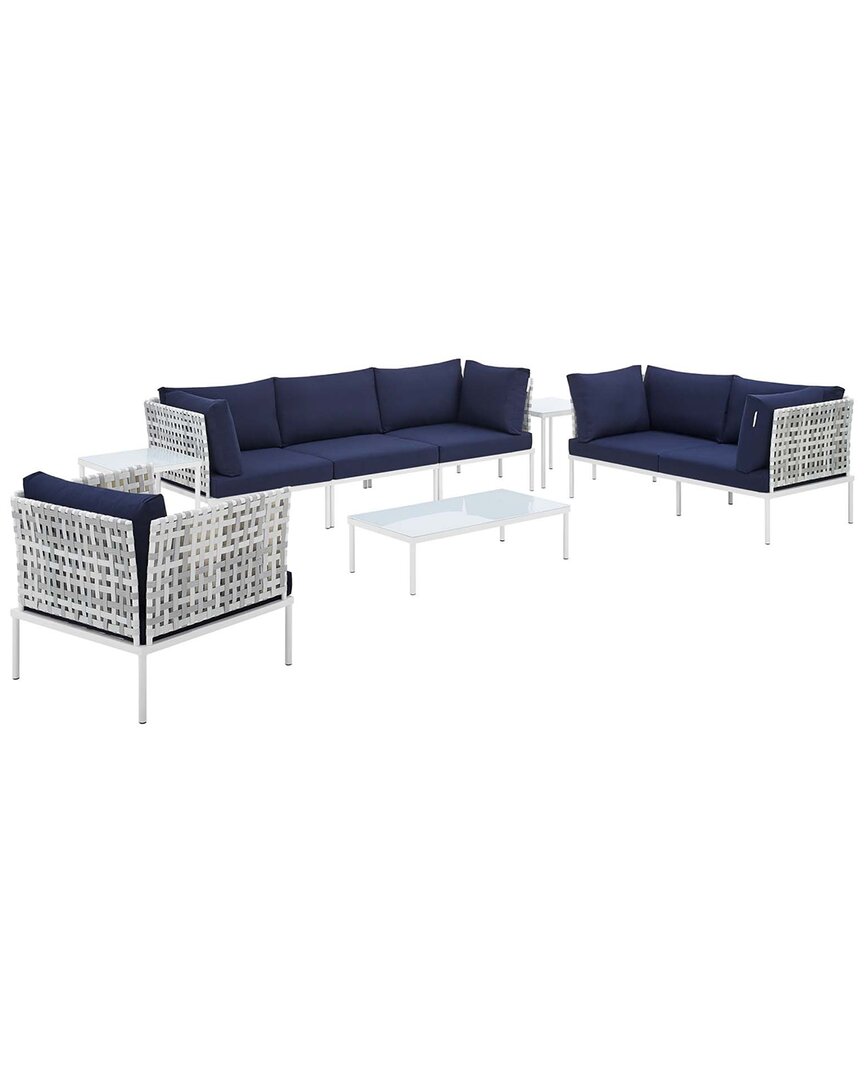 Modway Harmony 8-piece Sunbrella Outdoor Patio Seating Set In Gray