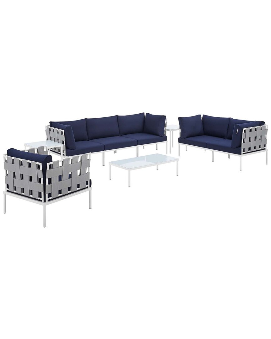 Modway Harmony 8-piece Sunbrella Outdoor Patio Seating Set In Gray