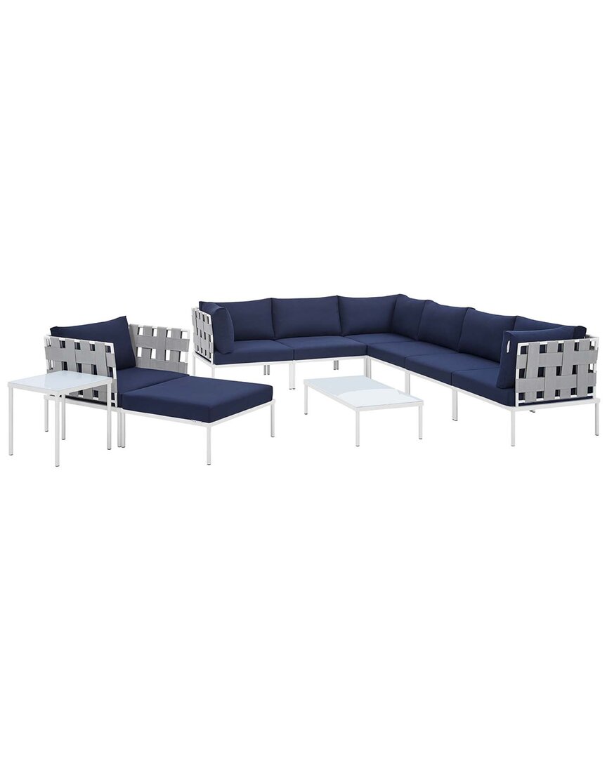 Modway Harmony 10-piece Sunbrella Outdoor Patio Sectional Sofa Set In Gray