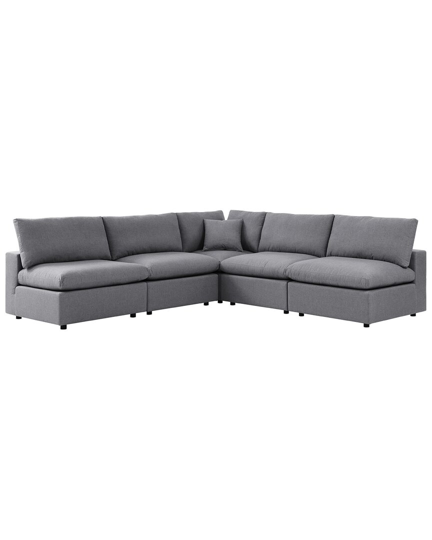 Modway Commix 5-piece Sunbrella Outdoor Patio Sectional Sofa In Gray