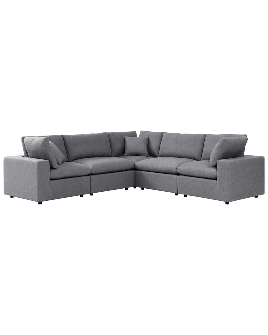 Modway Commix 5-piece Sunbrella Outdoor Patio Sectional Sofa In Gray