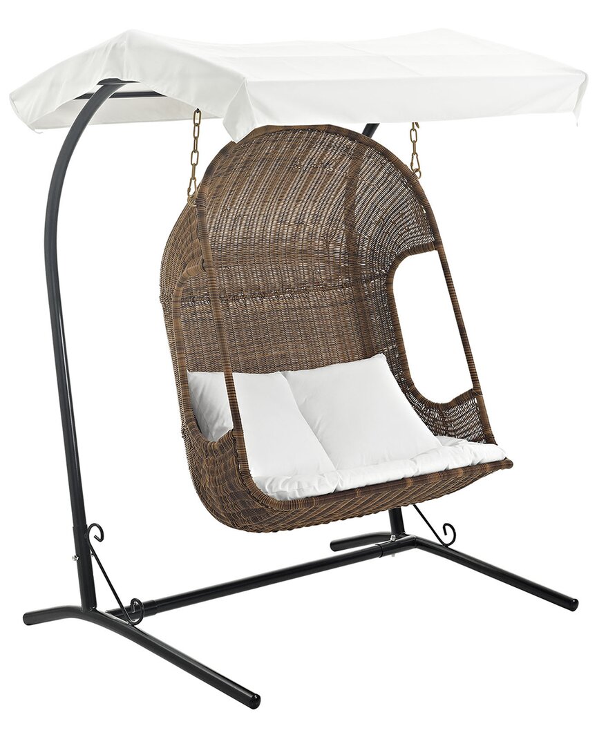 Modway Vantage Outdoor Patio Swing Chair With Stand In Brown