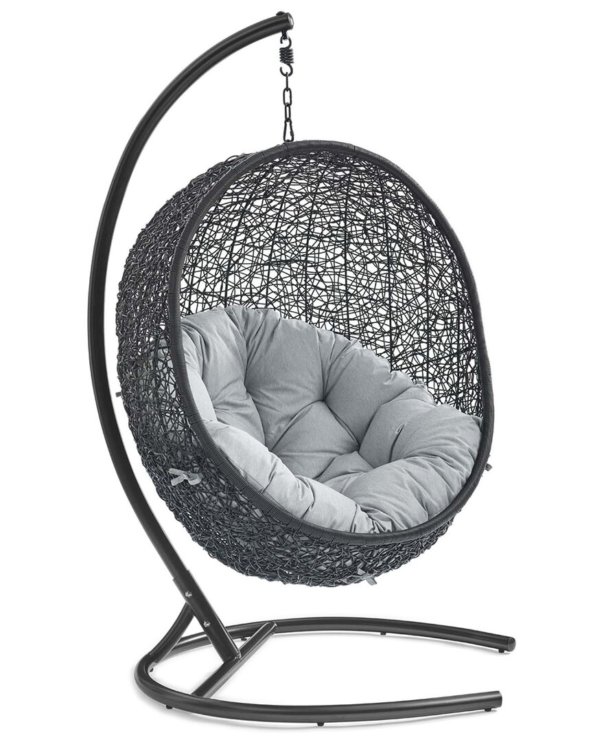 Modway Encase Swing Outdoor Patio Lounge Chair In Gray