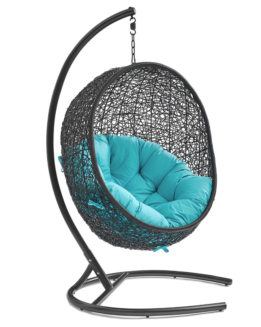 Modway Encase Swing Outdoor Patio Lounge Chair In Turquoise