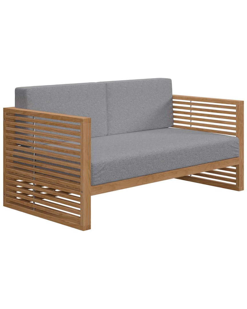 Modway Carlsbad Teak Outdoor Patio Loveseat In Beige