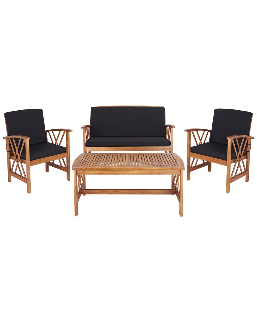 Safavieh Fontana 4pc Outdoor Set In Black