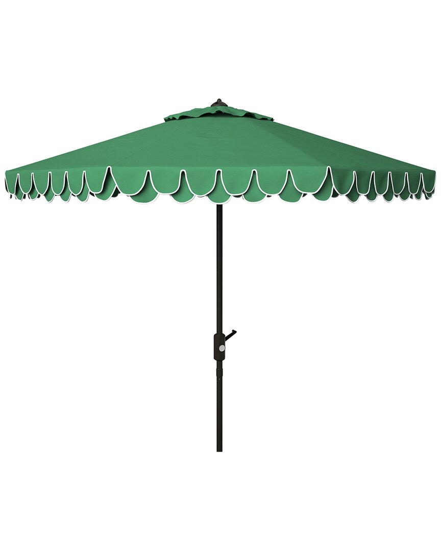 Safavieh Elegant Valance 9ft Umbrella In Green