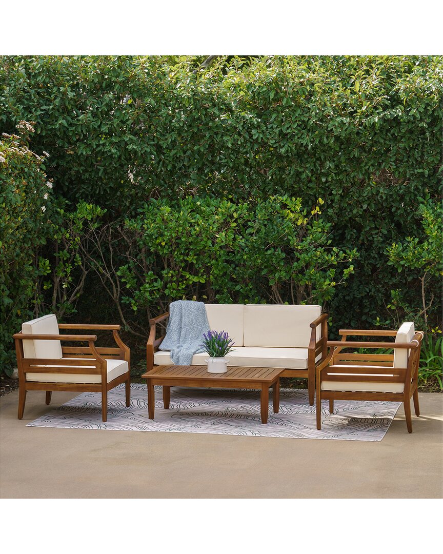 Linon Arlen Outdoor 4pc Set In Brown