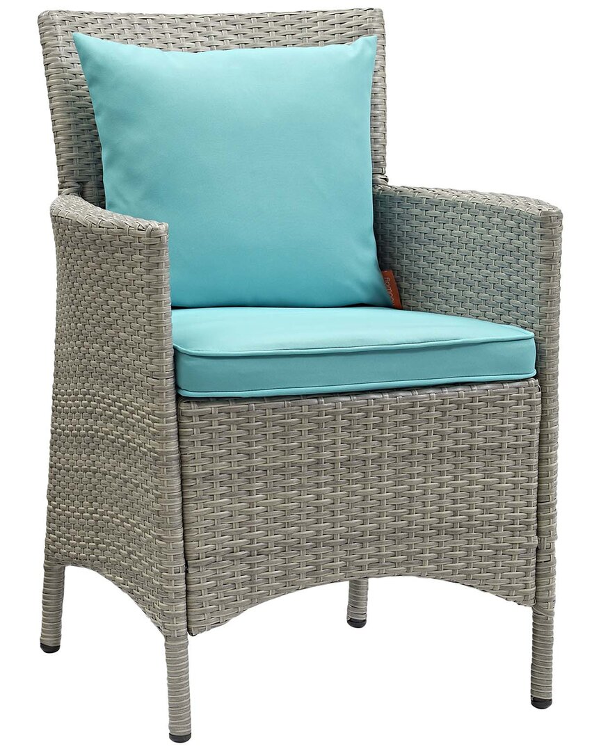 Modway Conduit Outdoor Patio Wicker Rattan Dining Armchair In Grey