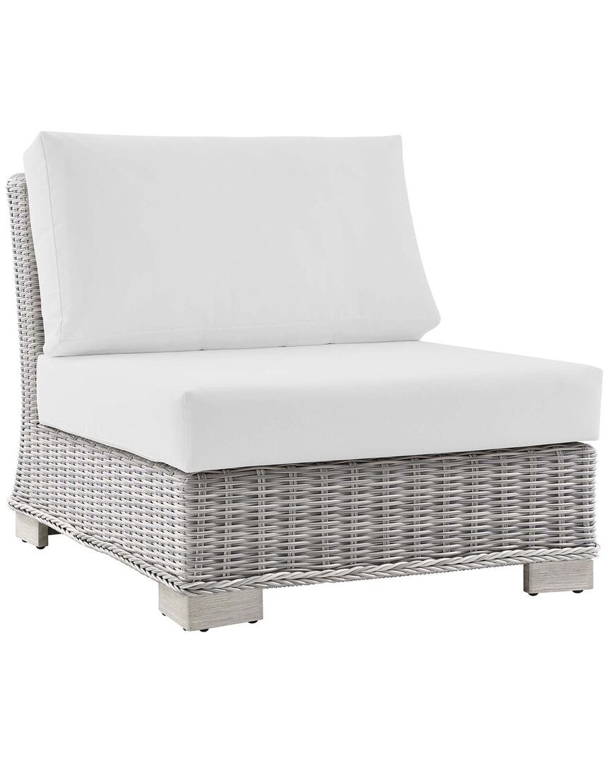 Modway Conway Outdoor Patio Wicker Rattan Armless Chair In Grey