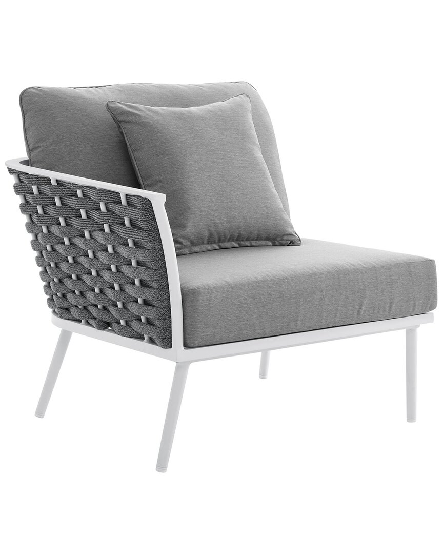 Modway Stance Outdoor Patio Aluminum Left-facing Armchair In White