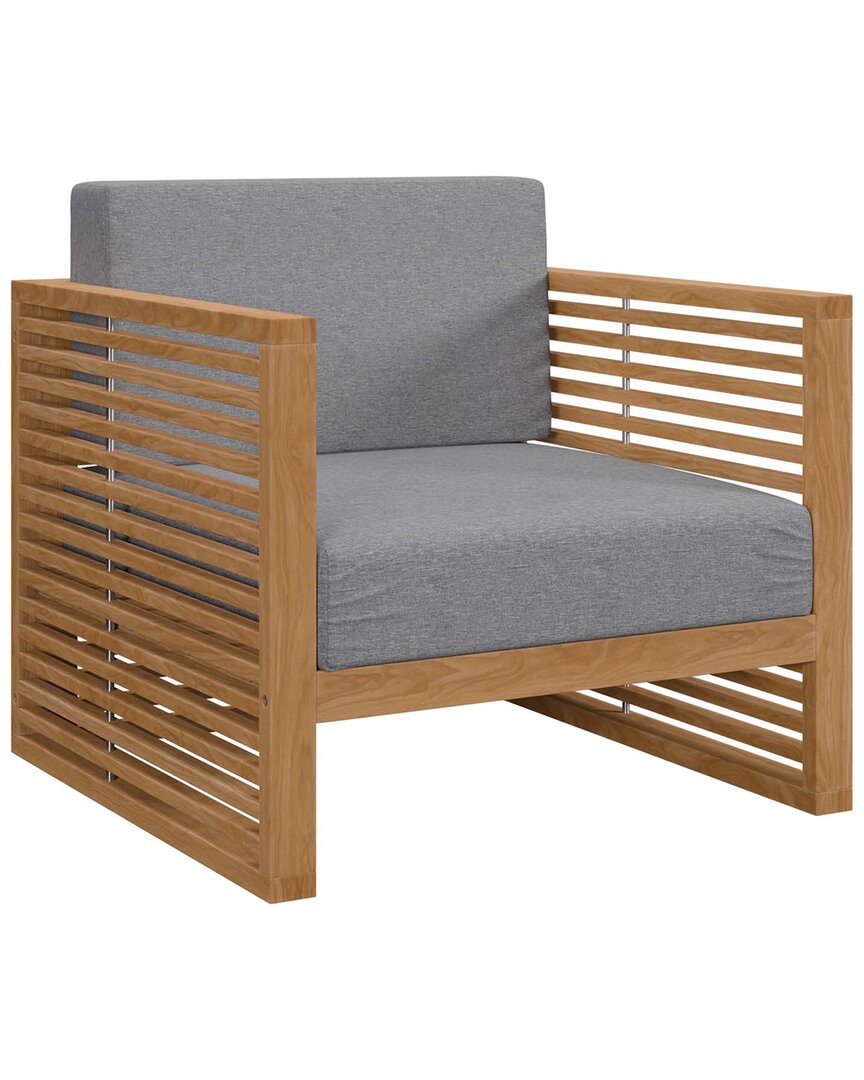 Modway Carlsbad Teak Wood Outdoor Patio Armchair In Brown