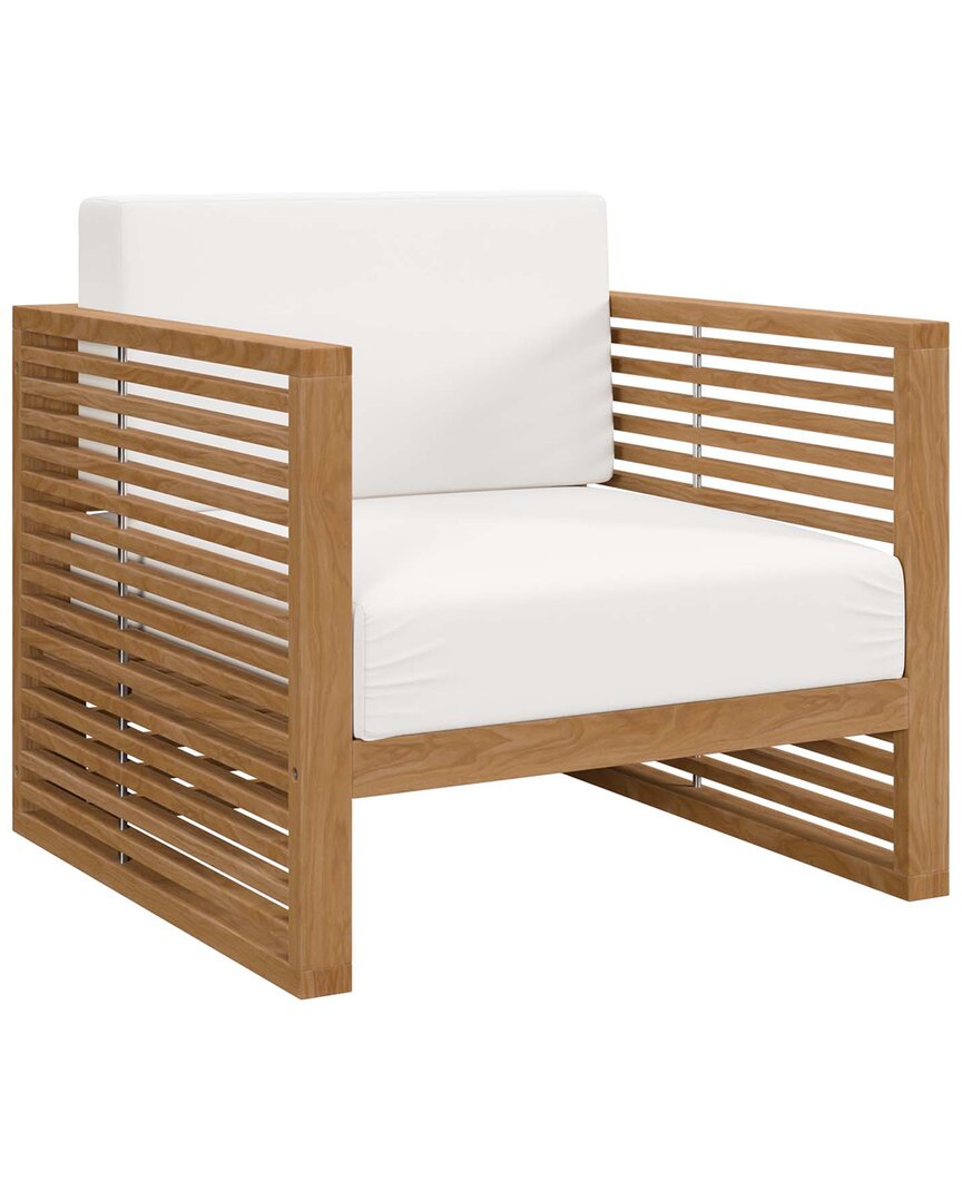 Modway Carlsbad Teak Wood Outdoor Patio Armchair In Brown