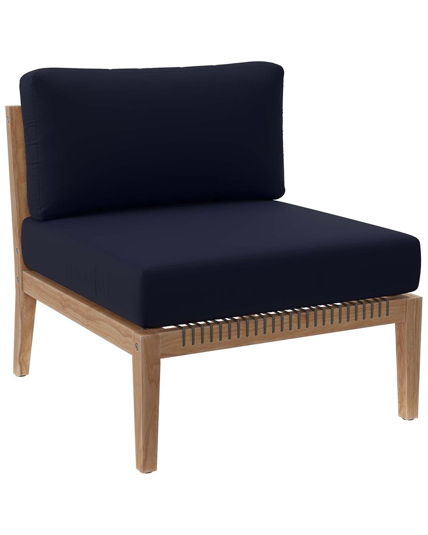 Modway Clearwater Outdoor Patio Teak Wood Armless Chair In Grey