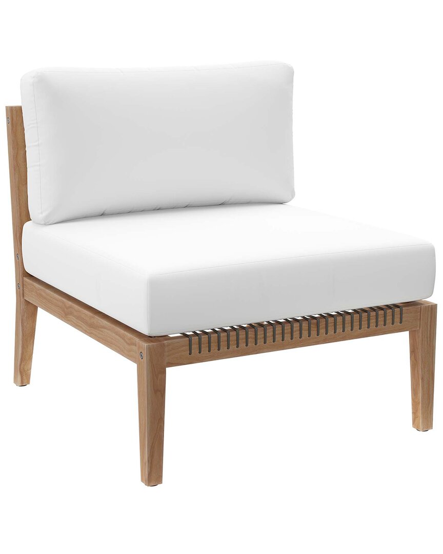 Modway Clearwater Outdoor Patio Teak Wood Armless Chair In Grey