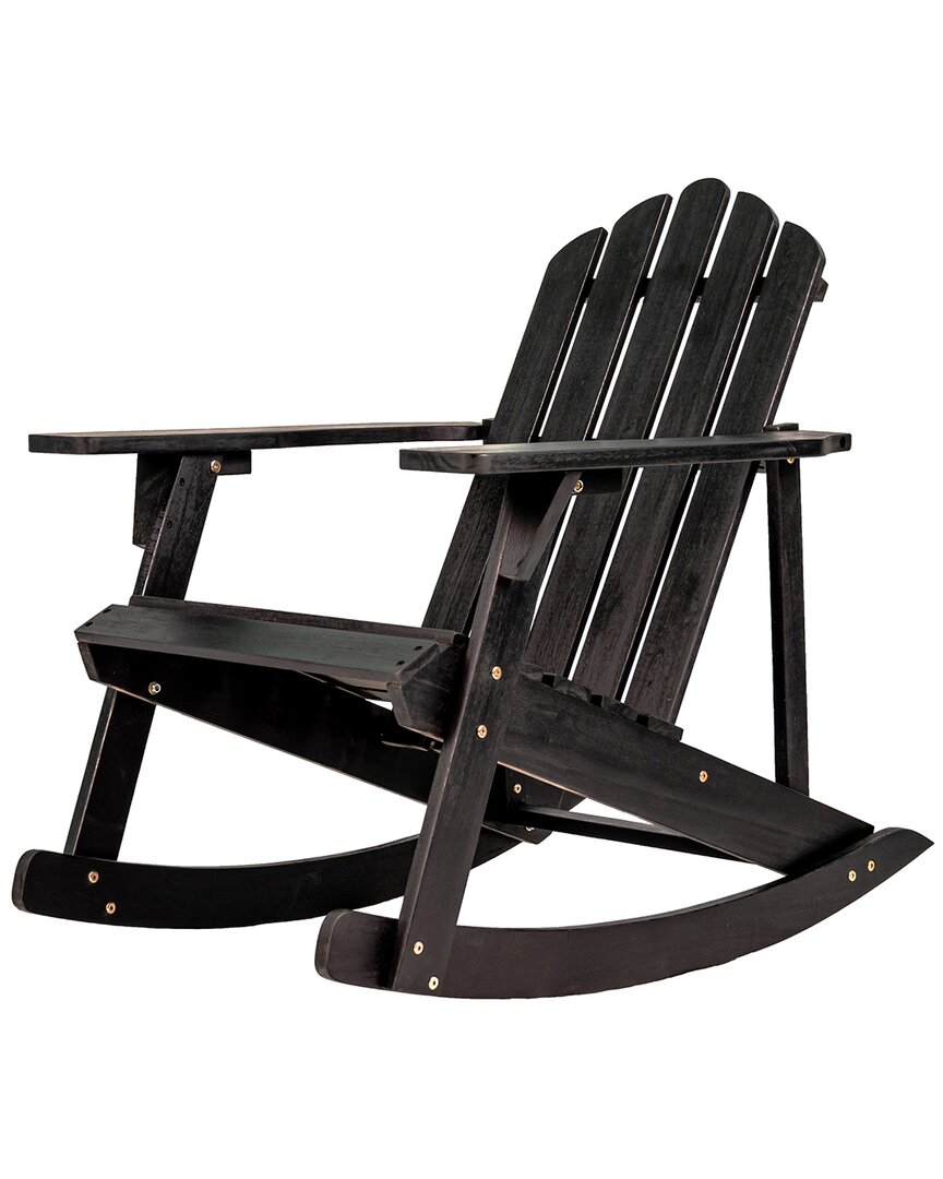 Jonathan Y Kiawah Outdoor Patio Adirondack Rocking Chair In Black