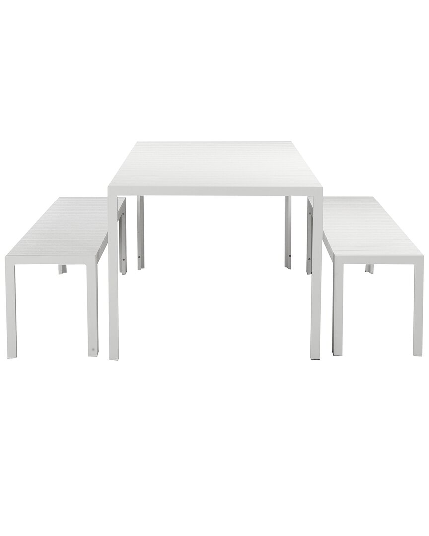 Pangea Home Breeze 3pc Dining Set In White