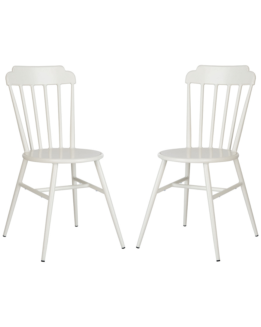 Safavieh Broderick Outdoor Stackable Side Chair In White