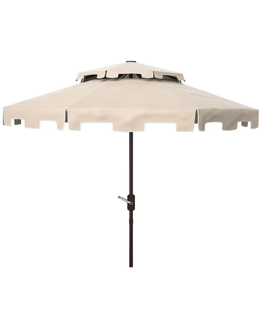 Safavieh Zimmerman 9ft Double Top Market Umbrella In White