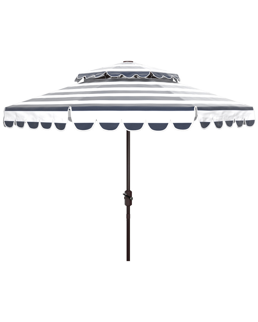 Safavieh Vienna 9ft Round Double Top Crank Umbrella In White