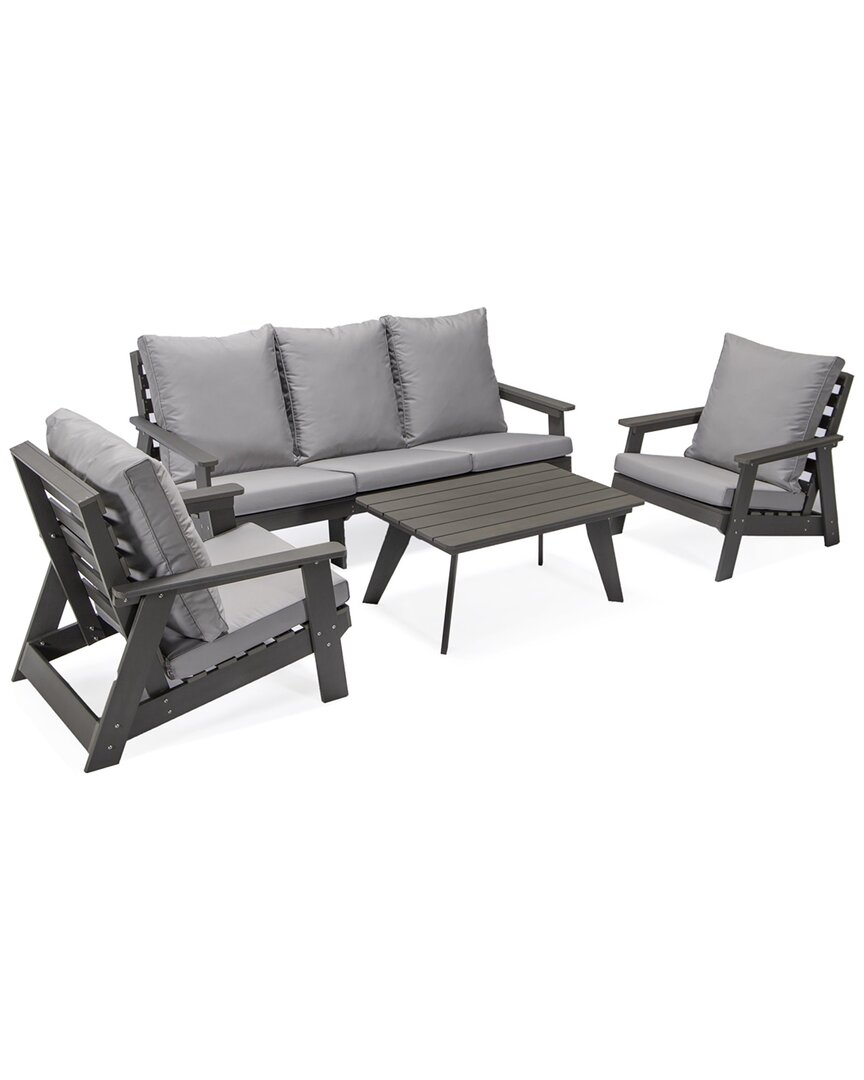 Inspired Home Leyah 4pc Outdoor Seating Group In Grey