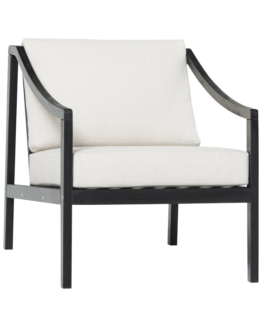 Hewson Modern Curved Arm Upholstered Outdoor Accent Chair In Black