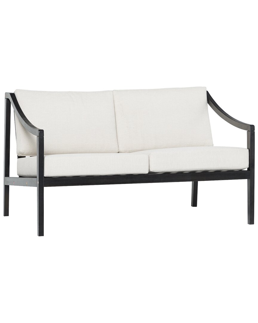 Hewson Modern Curved Arm Upholstered Outdoor Loveseat In Black