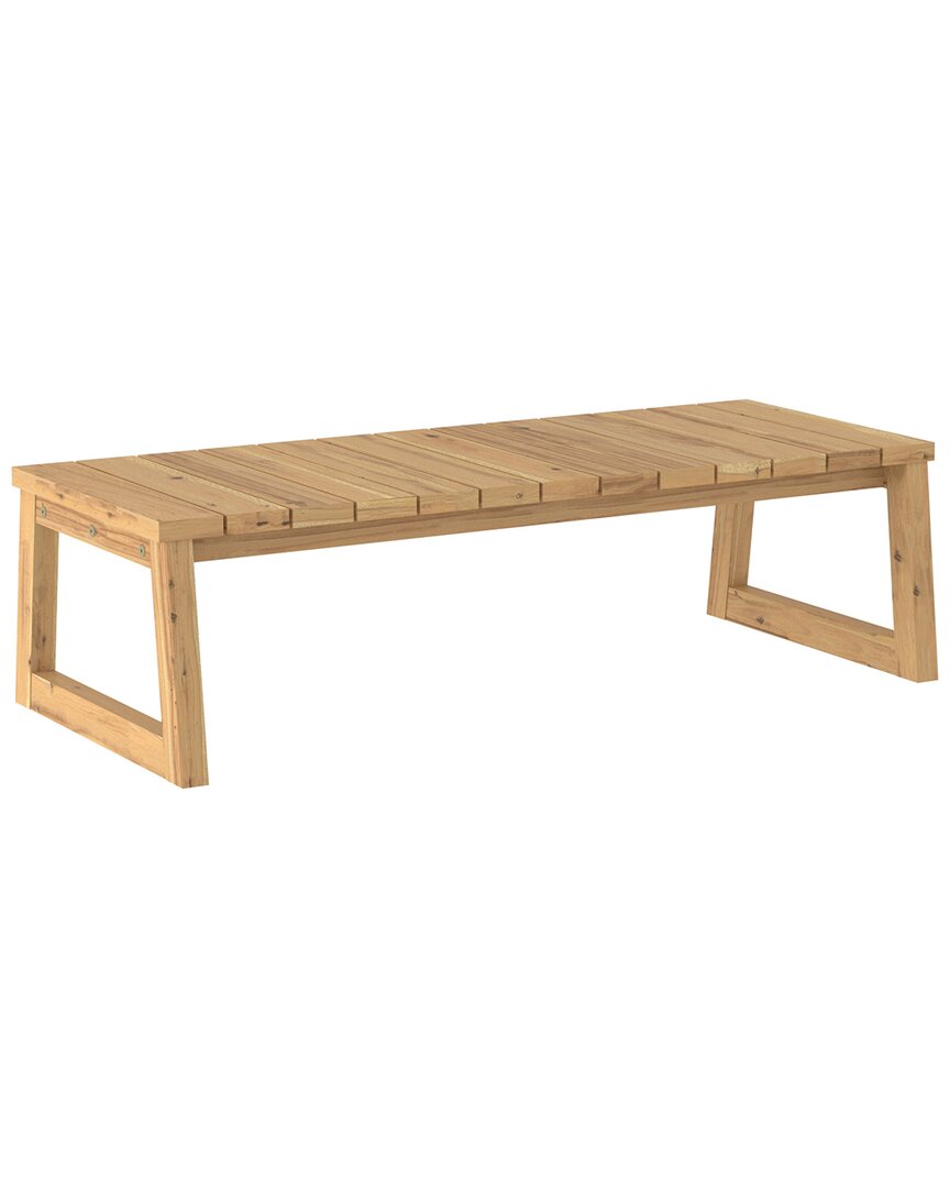 Hewson Modern Solid Wood Slat-top Outdoor Coffee Table-na In Beige