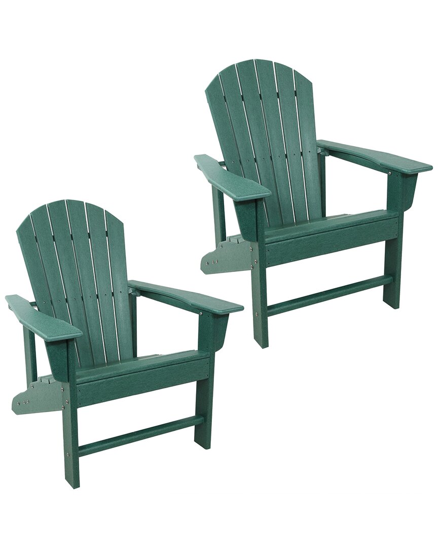 Sunnydaze Raised Adirondack Chair In Green