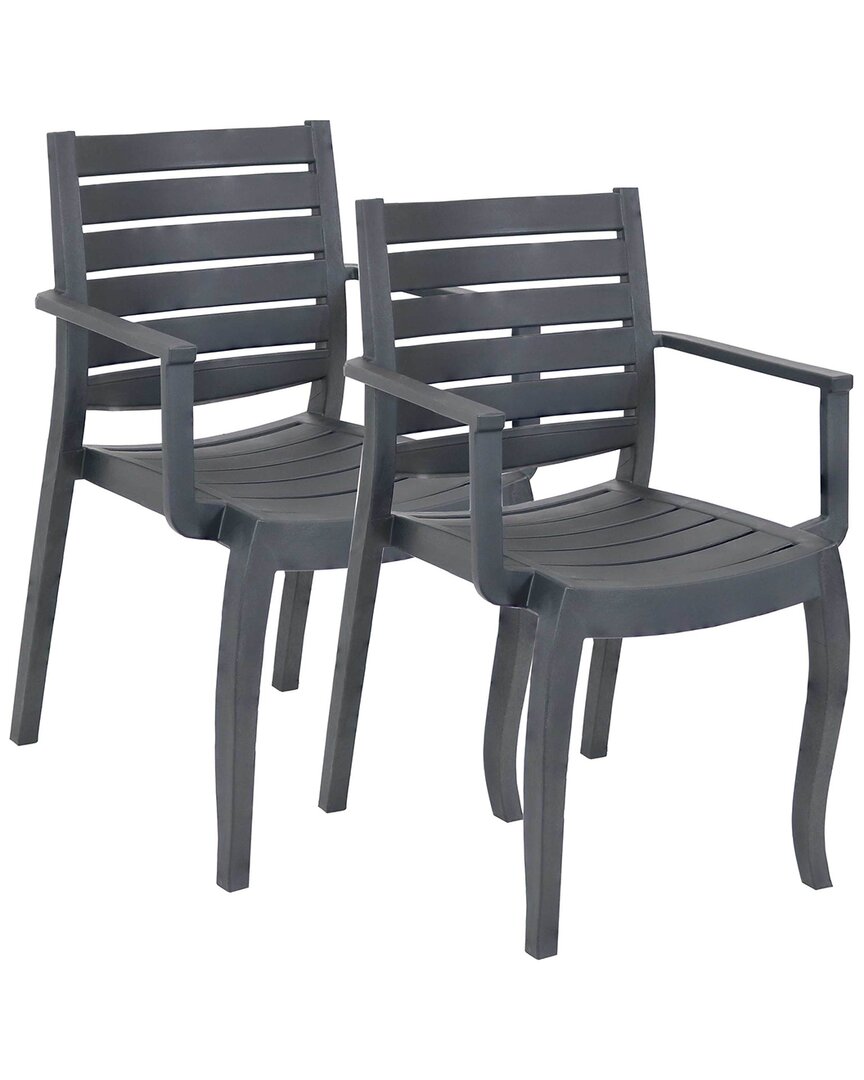 Sunnydaze Illias Outdoor Patio Arm Chair In Grey