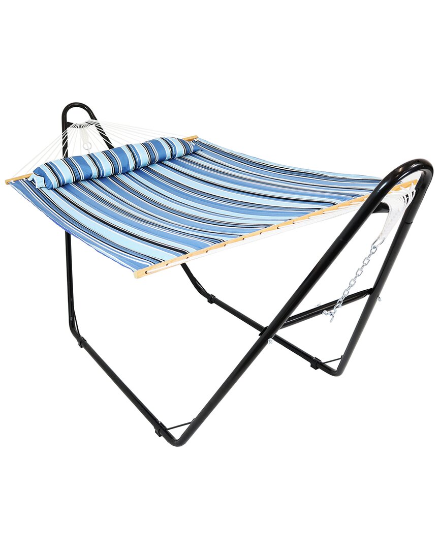 Sunnydaze Quilted 2-person Hammock With Universal In Blue