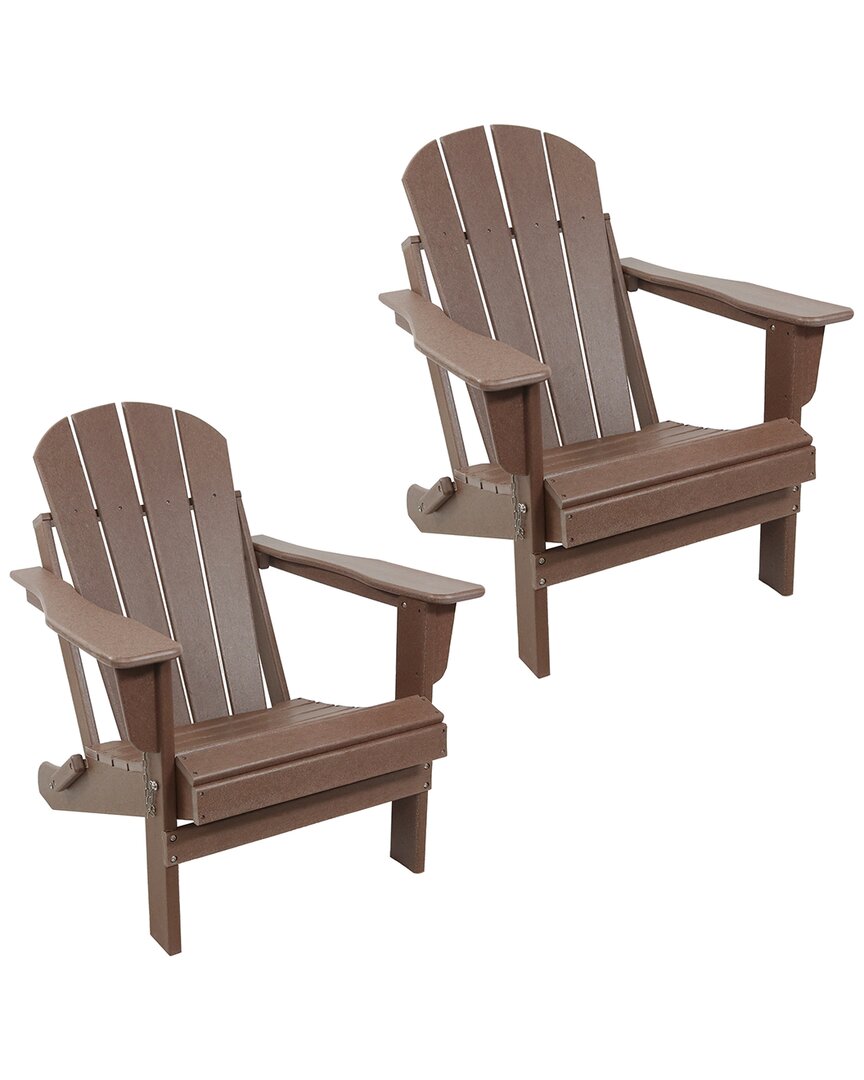 Sunnydaze Foldable Adirondack Chair In Brown