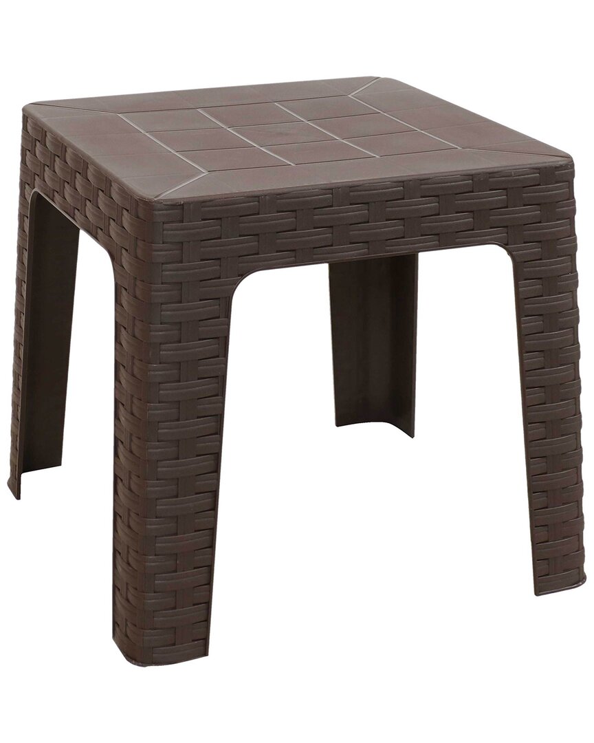 Sunnydaze Patio Side Table In Brown