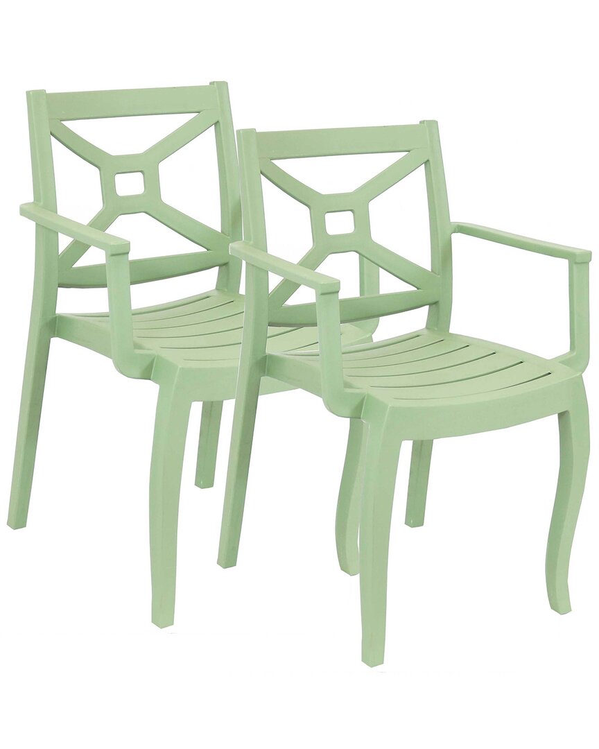 Sunnydaze Tristana Outdoor Patio Arm Chair In Green