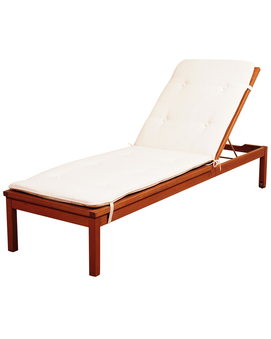 Amazonia Outdoor Patio Wood Lounger In Brown