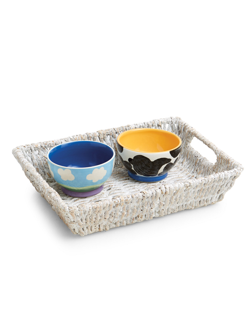 Woodard & Charles Set Of Two Trays In White