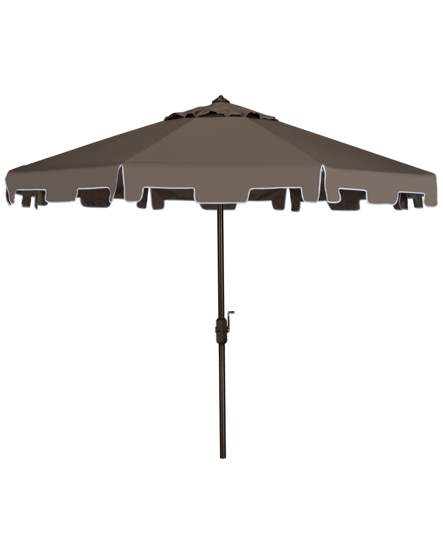 Safavieh Up Resistant Zimmerman 9 Ft Crank Market Push Button Tilt Umbrella With Flap