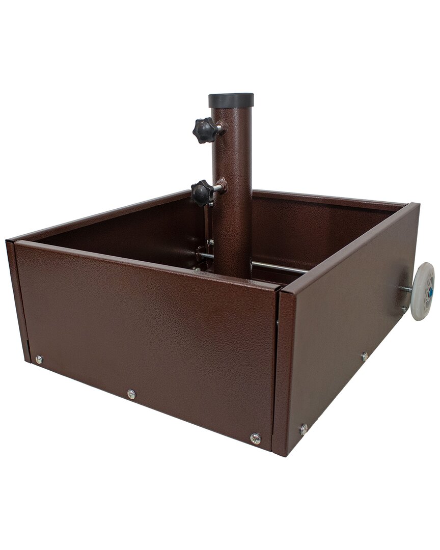 Sunnydaze Rolling Outdoor Umbrella Base With Fillable Planter For Umbrellas  With 2in Diameter Poles In Gold