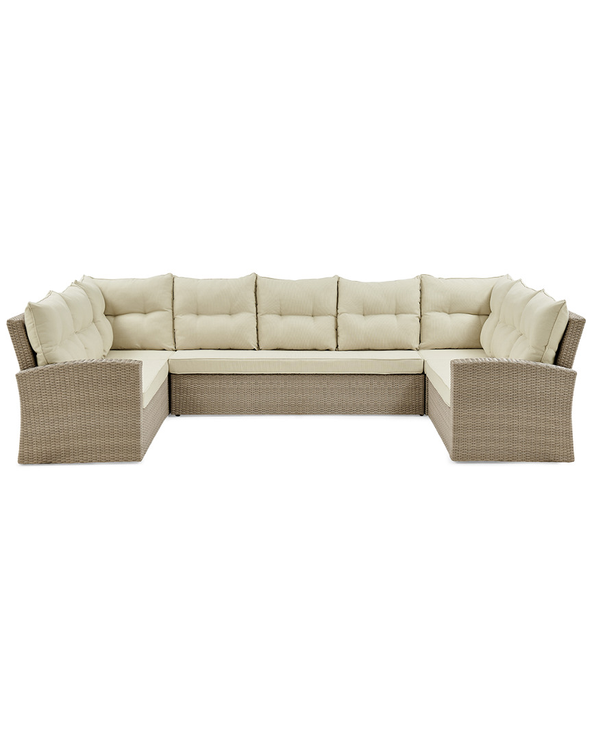 Alaterre Canaan All-weather Wicker Outdoor Horseshoe Sectional Sofa With Cushions