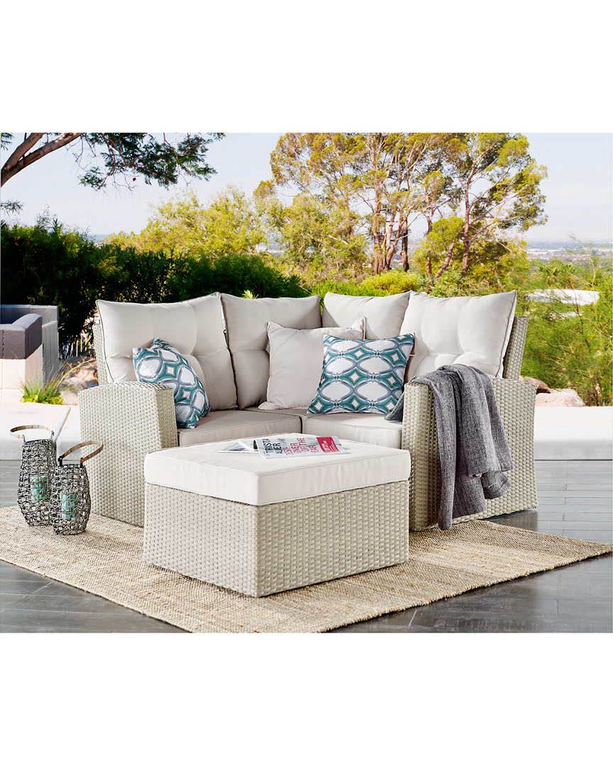Alaterre Canaan All-weather Wicker Corner Sectional Sofa With Cushions