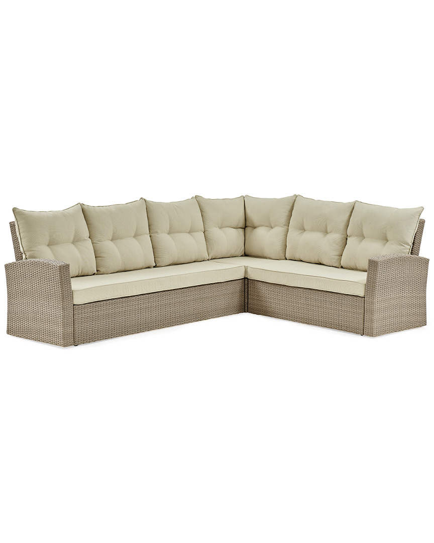 Alaterre Canaan All-weather Wicker Outdoor Large Corner Sectional Sofa With Cushions
