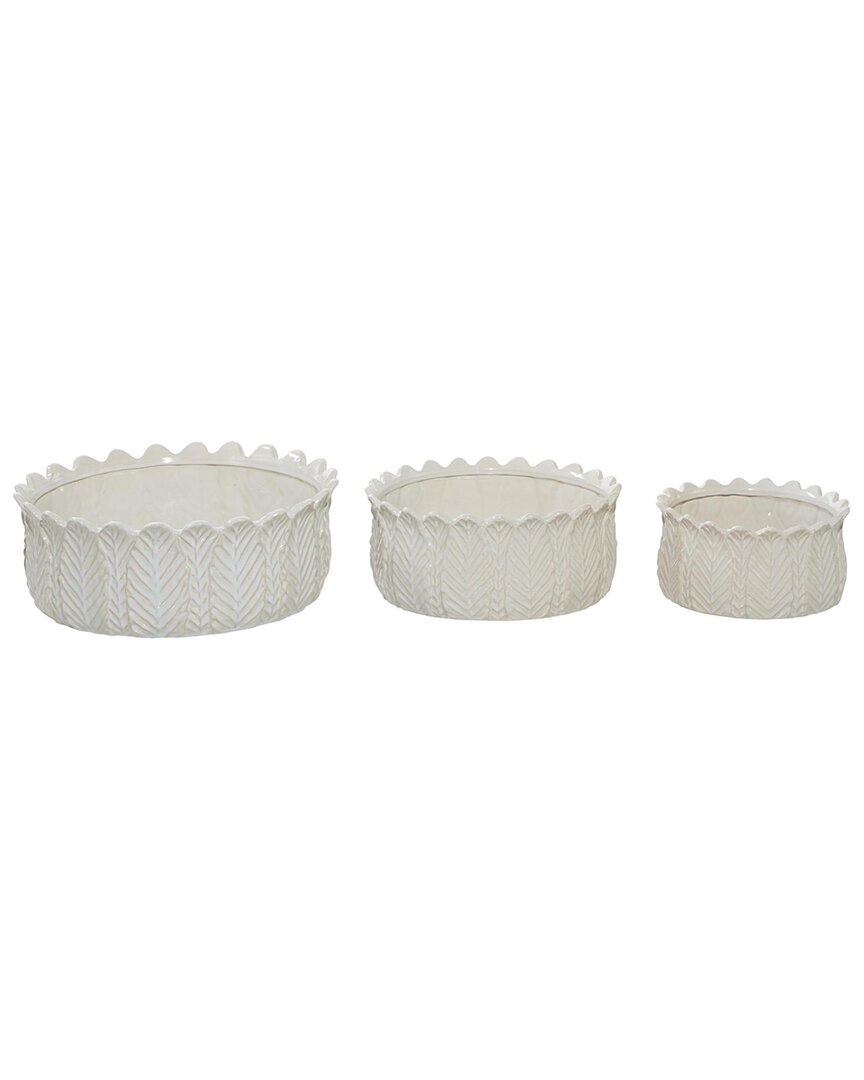 Peyton Lane Set Of 3 Ceramic Indoor/outdoor Planters