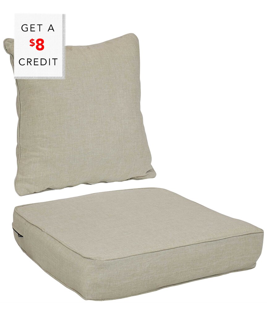 Sunnydaze Back And Seat Cushion Set For Outdoor Deep Seating With $8 Credit In Cream