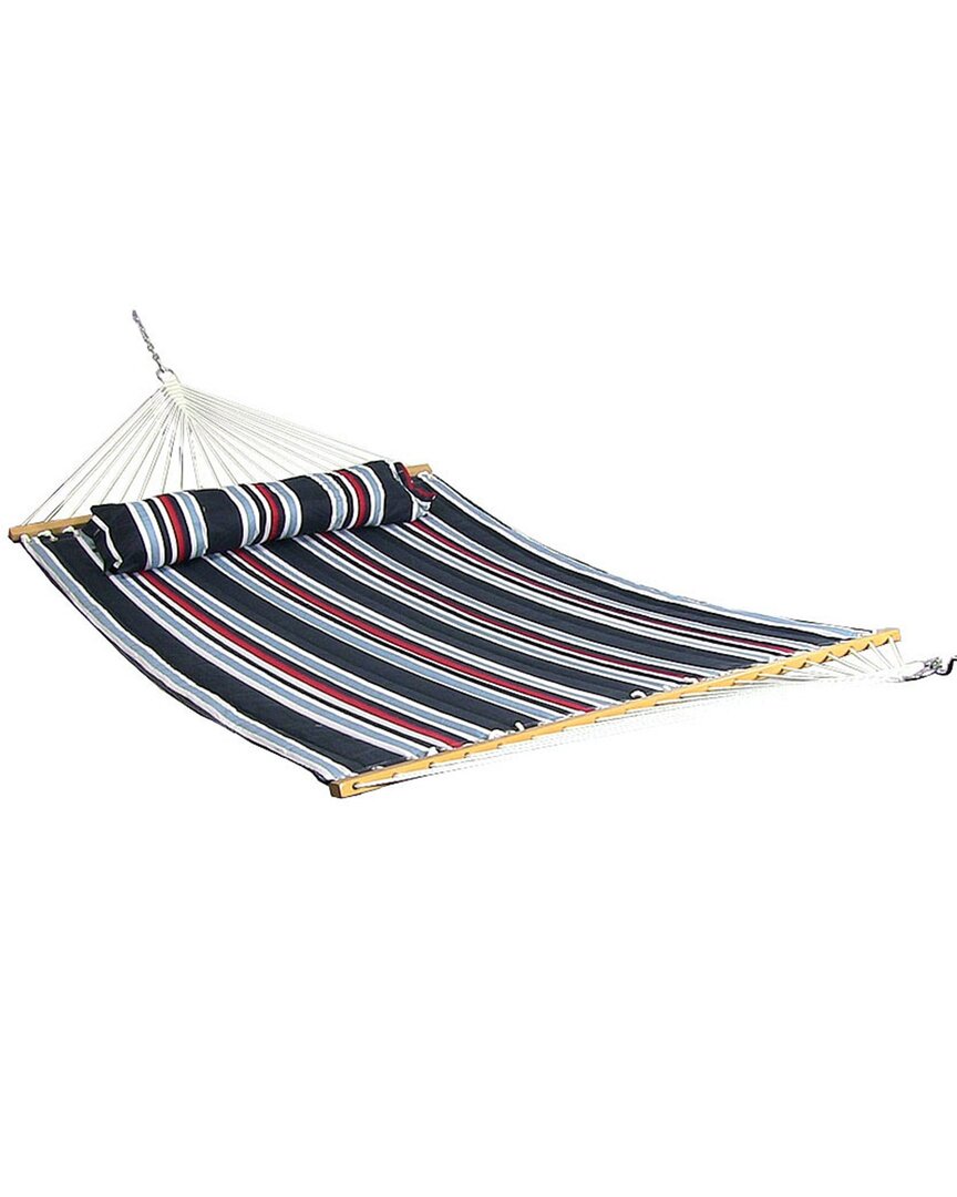 SUNNYDAZE SUNNYDAZE 2-PERSON QUILTED SPREADER BAR HAMMOCK BED AND PILLOW 