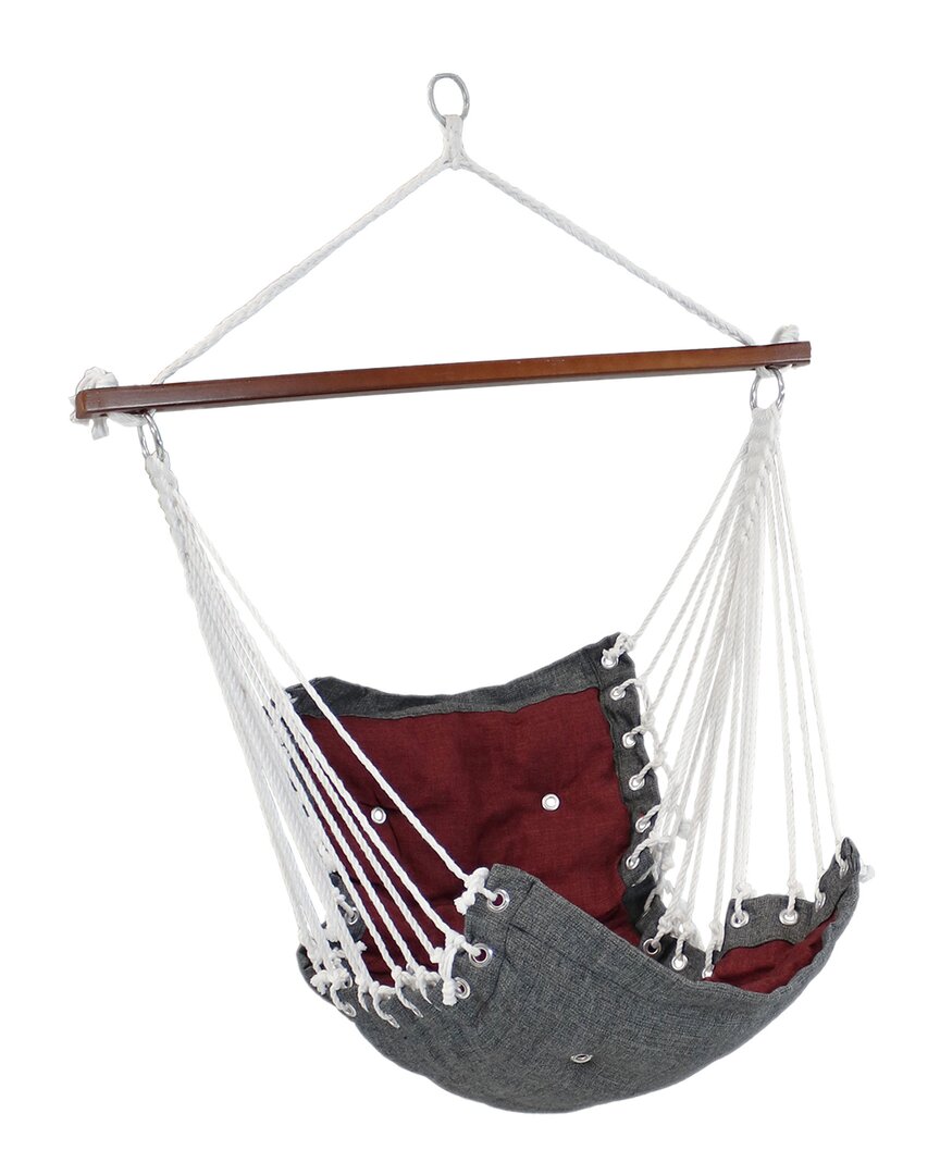 Sunnydaze Tufted Victorian Hanging Hammock Chair Swing In Red