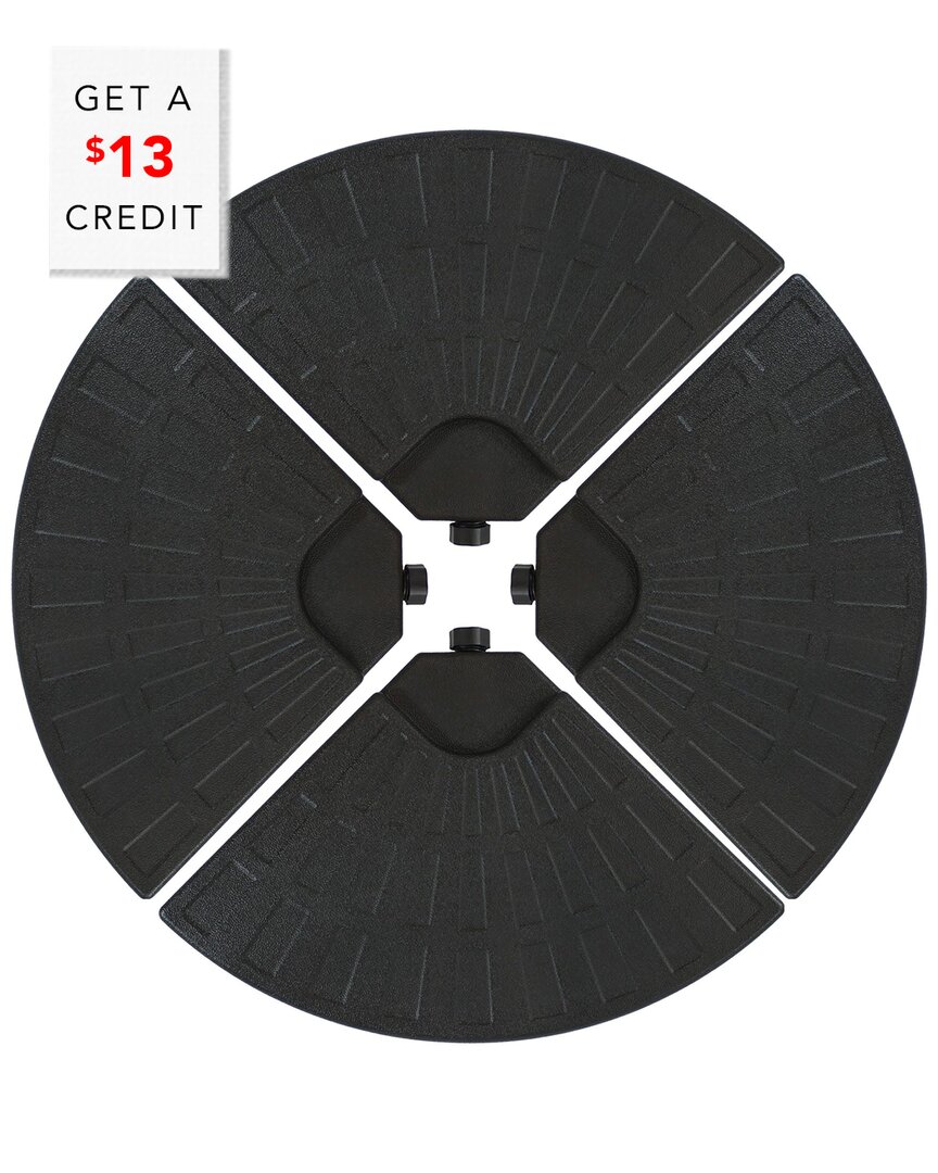 SUNNYDAZE SUNNYDAZE HEAVY-DUTY CANTILEVER OFFSET PATIO UMBRELLA BASE PLATE 4 PK WITH $13 CREDIT 