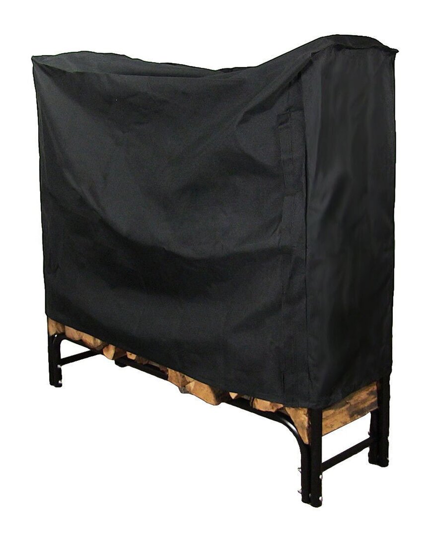 Sunnydaze Cover For Log Rack Waterproof Black Polyester In Black