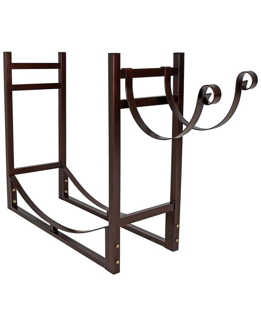 Sunnydaze Log Rack And Kindling Holder 30in Steel In Bronze