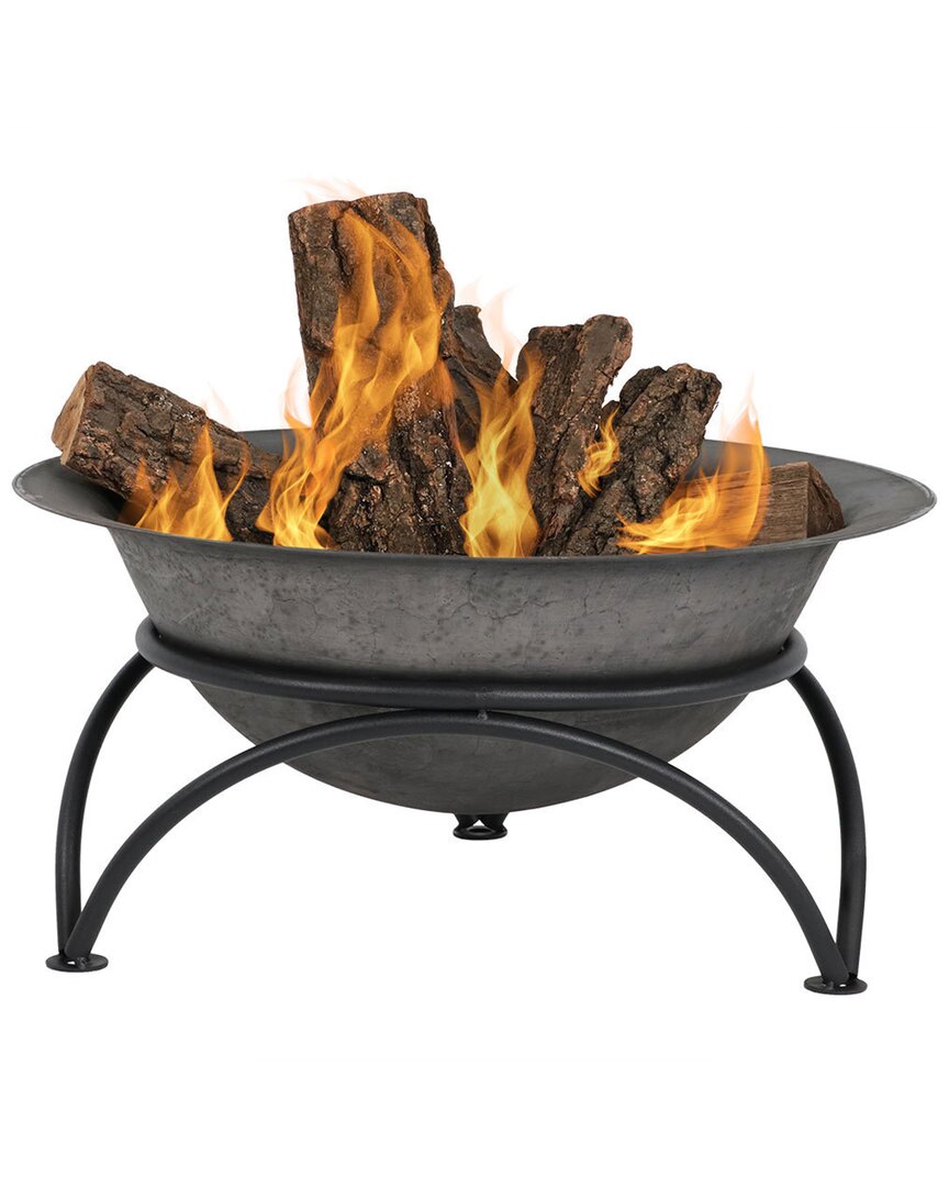 Sunnydaze 24in Fire Pit Bowl Cast Iron With Gray Finish Wood-burning Firebowl In Grey