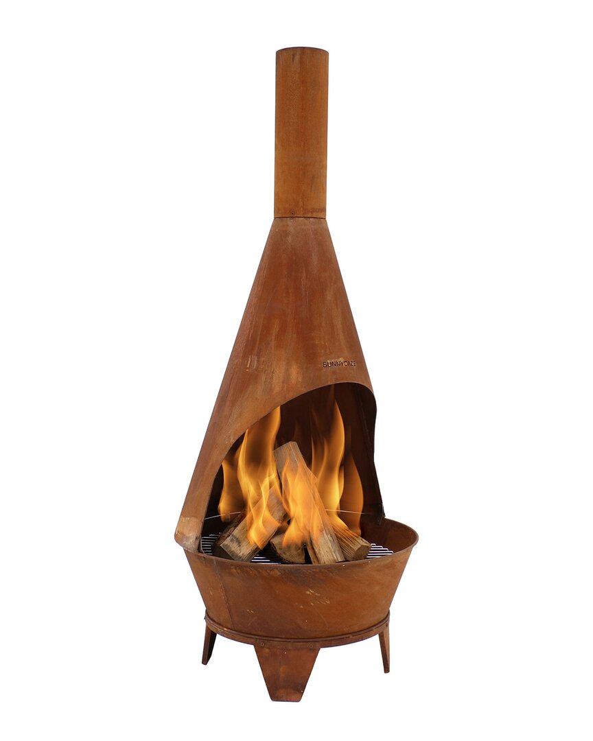 Sunnydaze 60in Chiminea Wood-burning Fire Pit Steel With Oxidized Rustic Finish In Bronze